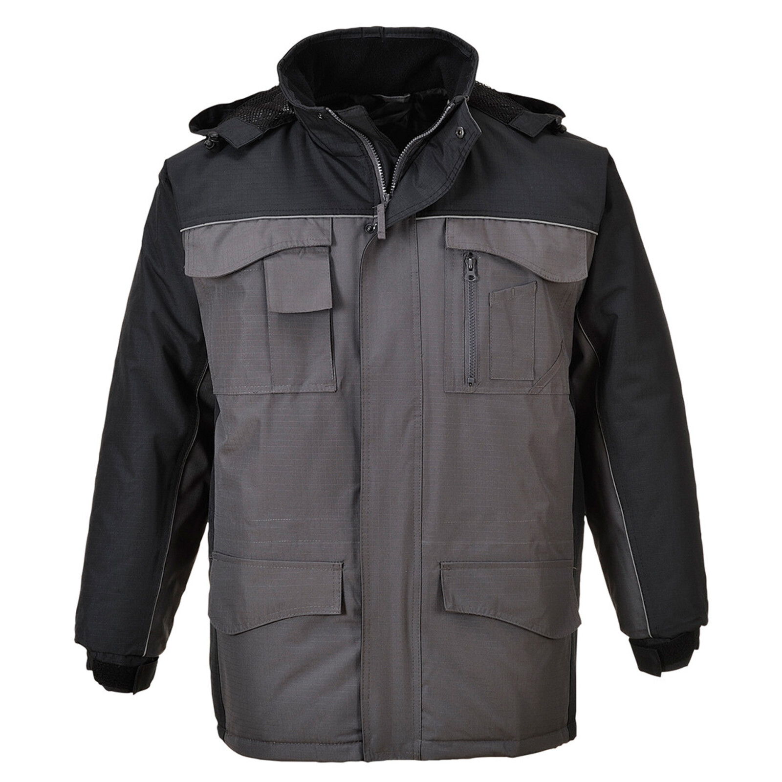Pánska zimná bunda Portwest S562 - veľkosť: M, farba: čierna/sivá