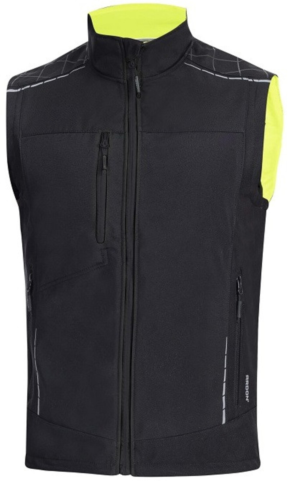 Pánska zimná softshellová vesta Ardon Vision - veľkosť: 4XL, farba: čierna/žltá