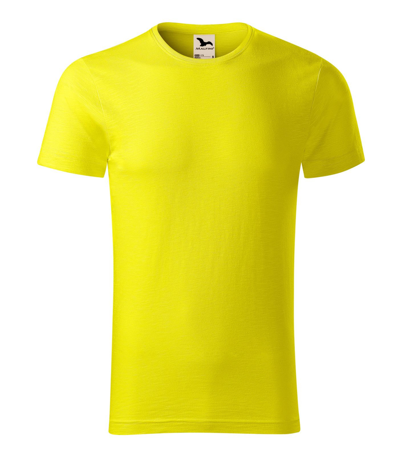 Pánske bavlnené tričko Malfini Native 173 - veľkosť: XL, farba: citrónová