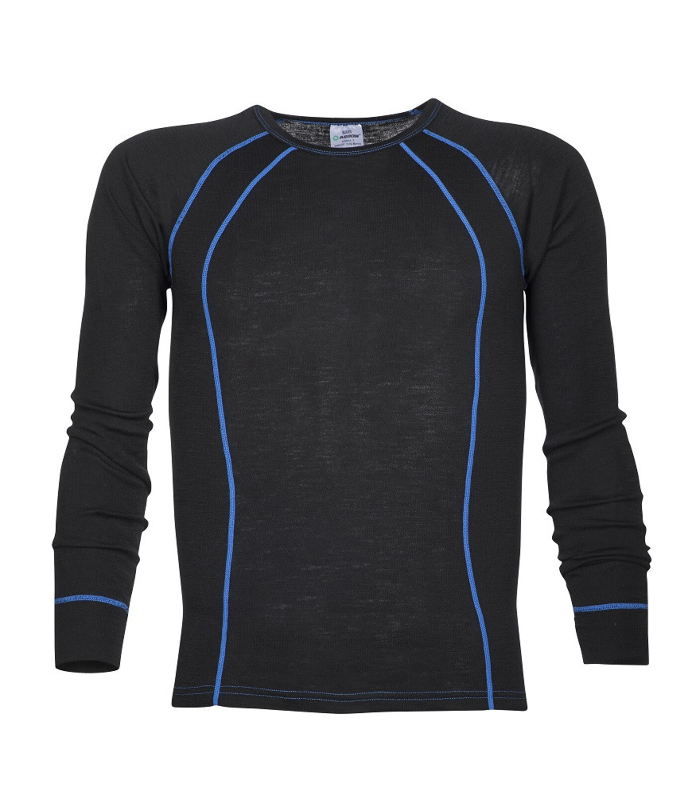 Pánske funkčné merino tričko s dlhým rukávom Ardon Navi - veľkosť: XXL, farba: čierna/modrá