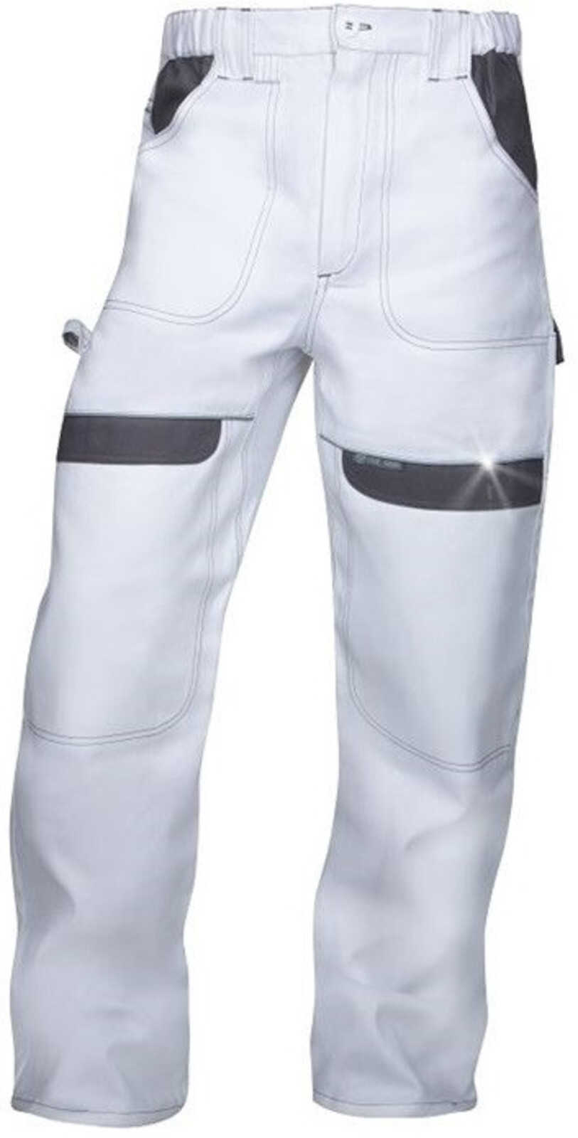 Pánske montérkové nohavice do pása Ardon Cool Trend - veľkosť: 56, farba: biela/sivá