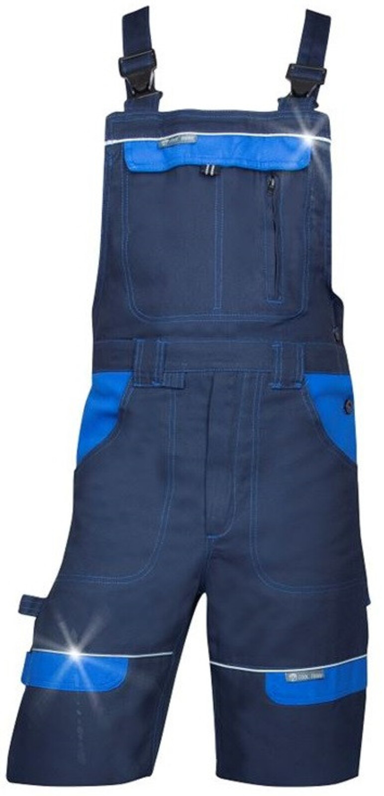Pánske montérkové šortky s náprsenkou Ardon Cool Trend - veľkosť: 46, farba: tmavomodrá/svetlomodrá