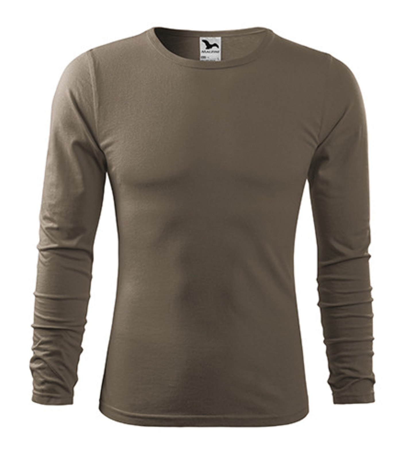 Pánske bavlnené tričko s dlhým rukávom Malfini Fit-T 119 - veľkosť: XL, farba: army