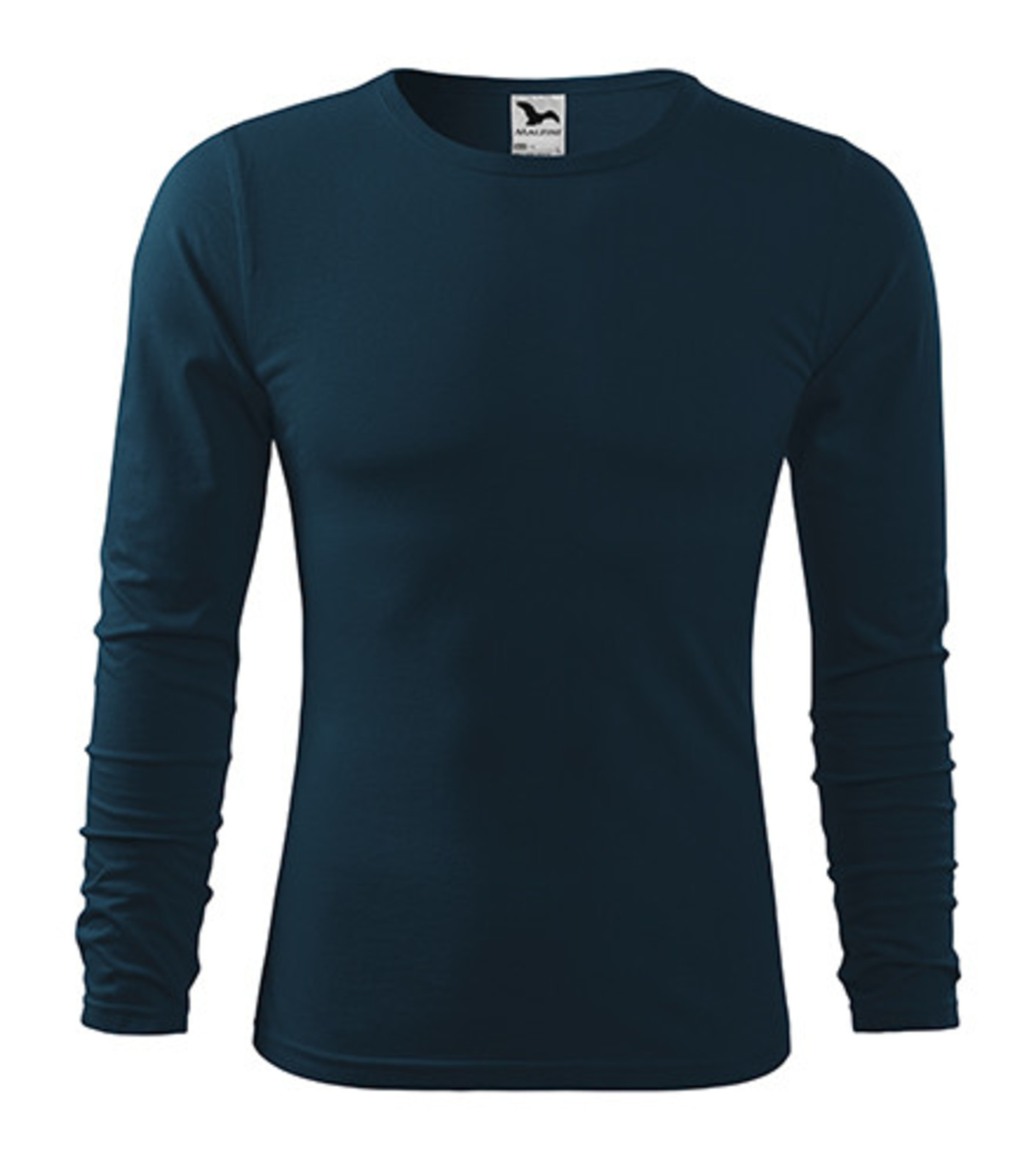Pánske bavlnené tričko s dlhým rukávom Malfini Fit-T 119 - veľkosť: XXL, farba: tmavo modrá
