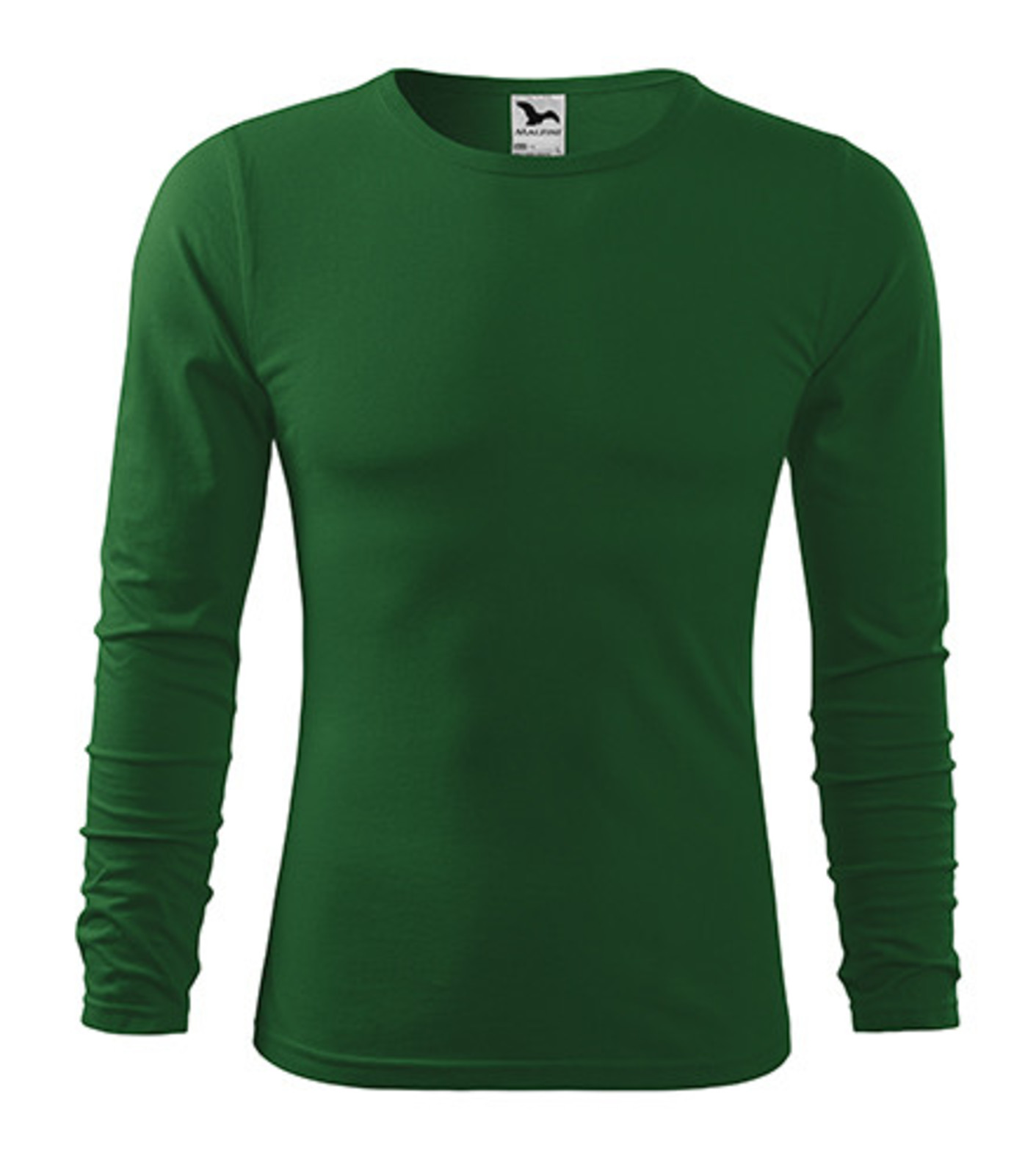 Pánske bavlnené tričko s dlhým rukávom Malfini Fit-T 119 - veľkosť: XXL, farba: fľašková zelená