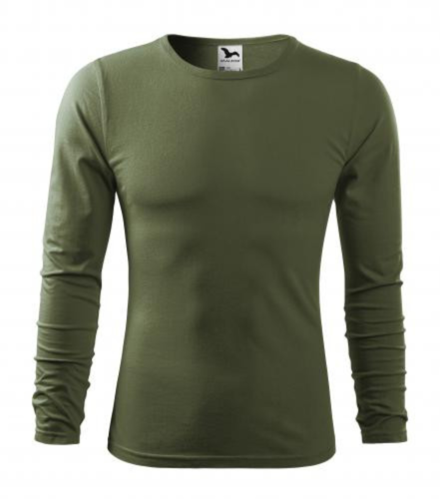 Pánske bavlnené tričko s dlhým rukávom Malfini Fit-T 119 - veľkosť: XL, farba: khaki