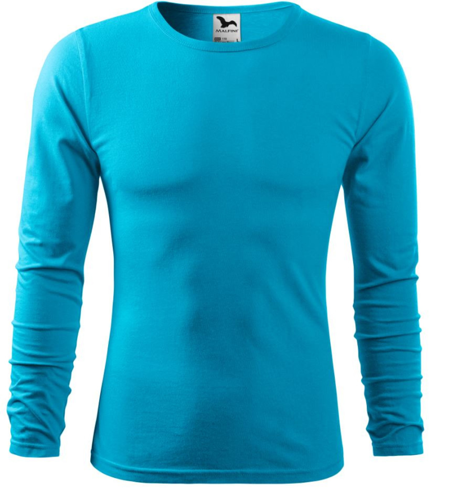 Pánske bavlnené tričko s dlhým rukávom Malfini Fit-T 119 - veľkosť: S, farba: tyrkysová