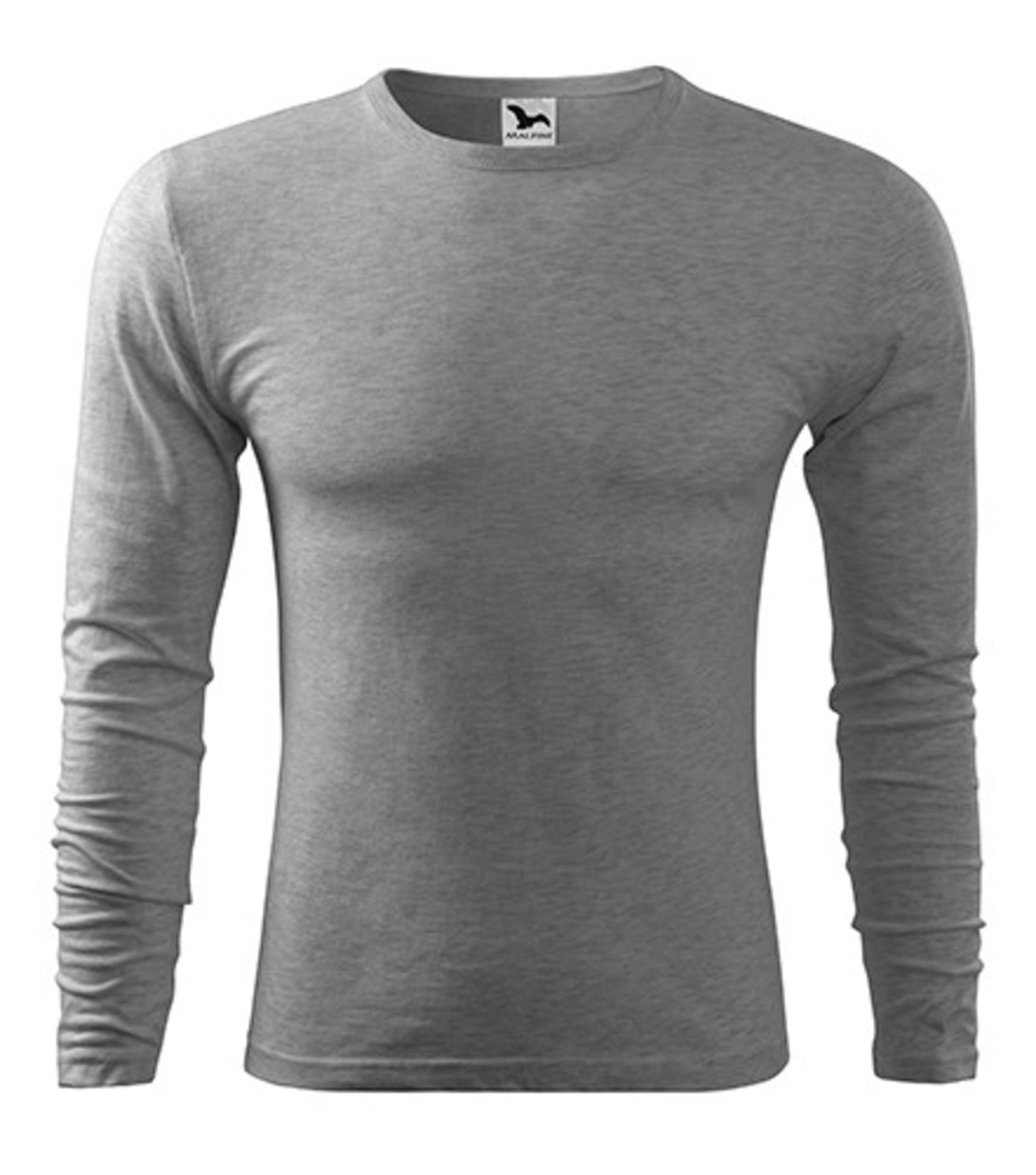 Pánske bavlnené tričko s dlhým rukávom Malfini Fit-T 119 - veľkosť: XXL, farba: tmavosivý melír