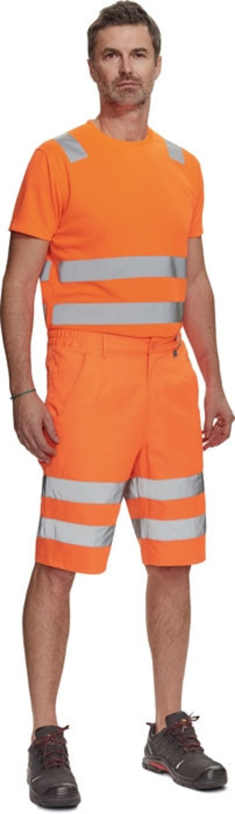 Pánske reflexné šortky Cerva Ciudades Ferrol HV - veľkosť: 58, farba: oranžová