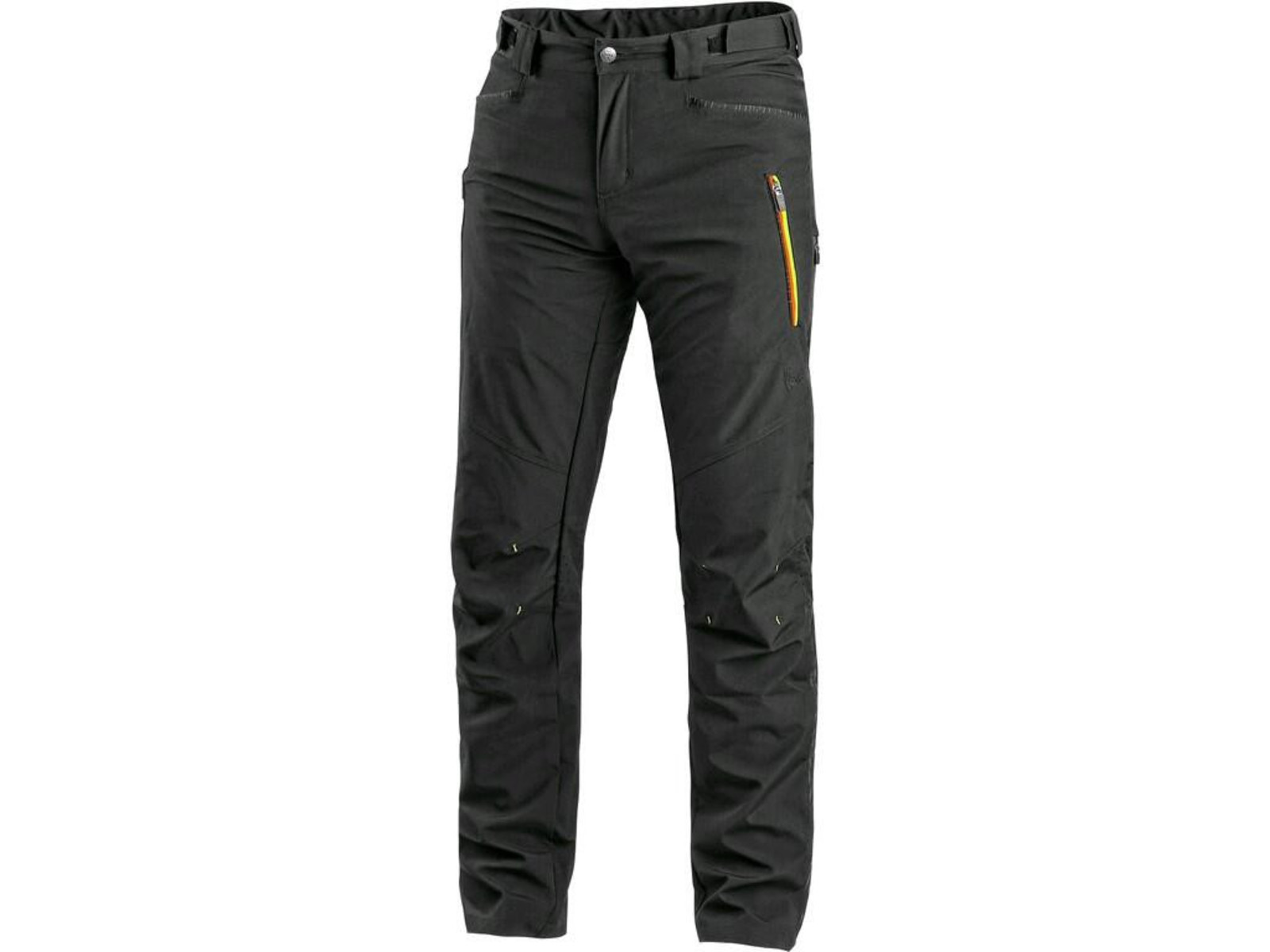 Pánske softshellové nohavice CXS Akron - veľkosť: 54, farba: čierna/žltá