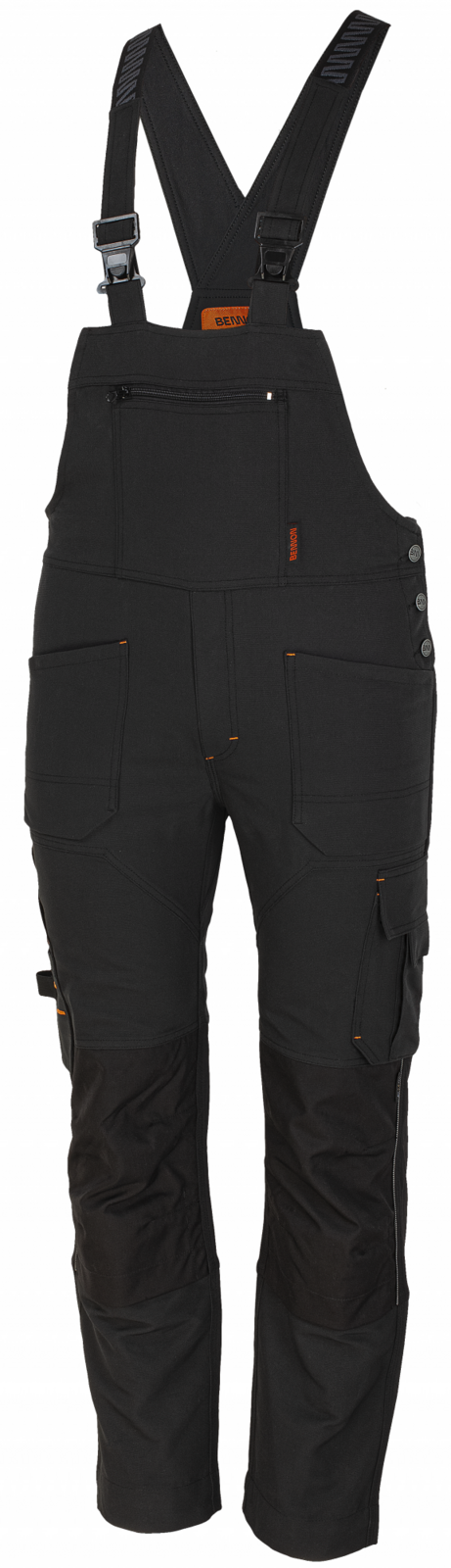 Pánske strečové montérkové nohavice na traky Bennon Erebos - veľkosť: 56, farba: čierna