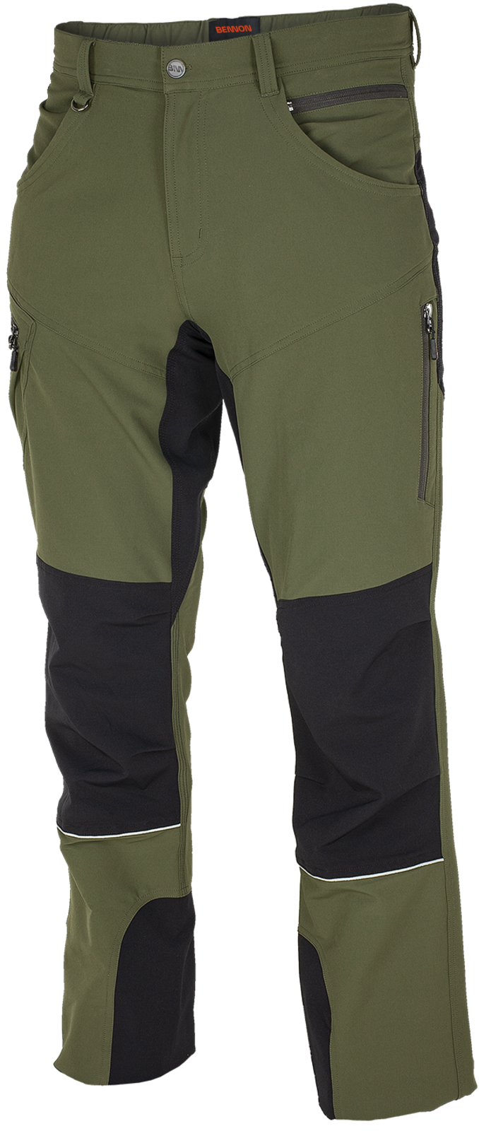 Pánske strečové nohavice Bennon Fobos - veľkosť: 60, farba: zelená/čierna