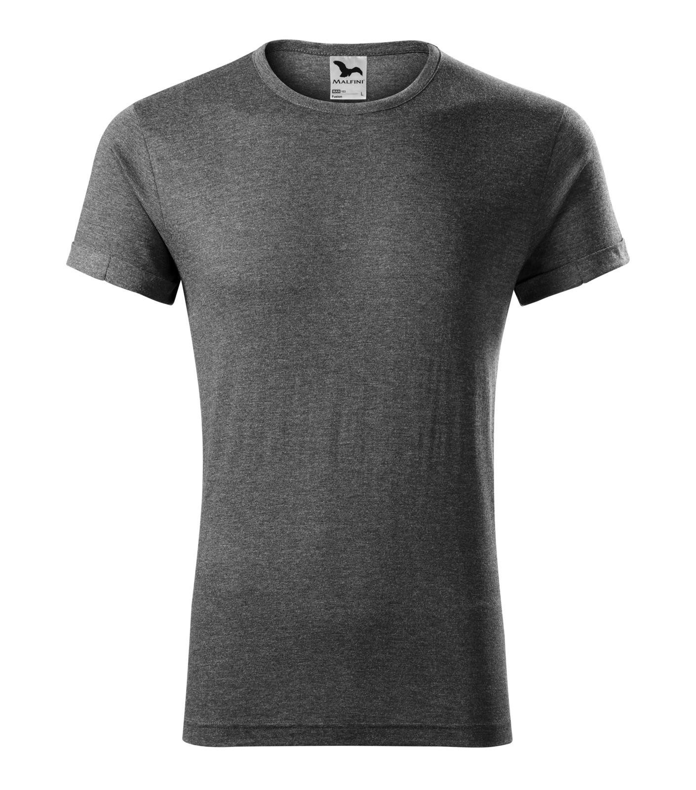 Pánske tričko Malfini Fusion 163 - veľkosť: XL, farba: čierny melír