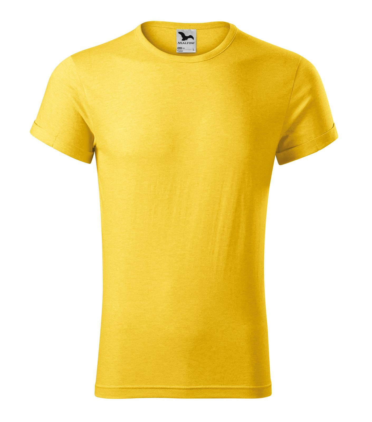 Pánske tričko Malfini Fusion 163 - veľkosť: L, farba: žltý melír