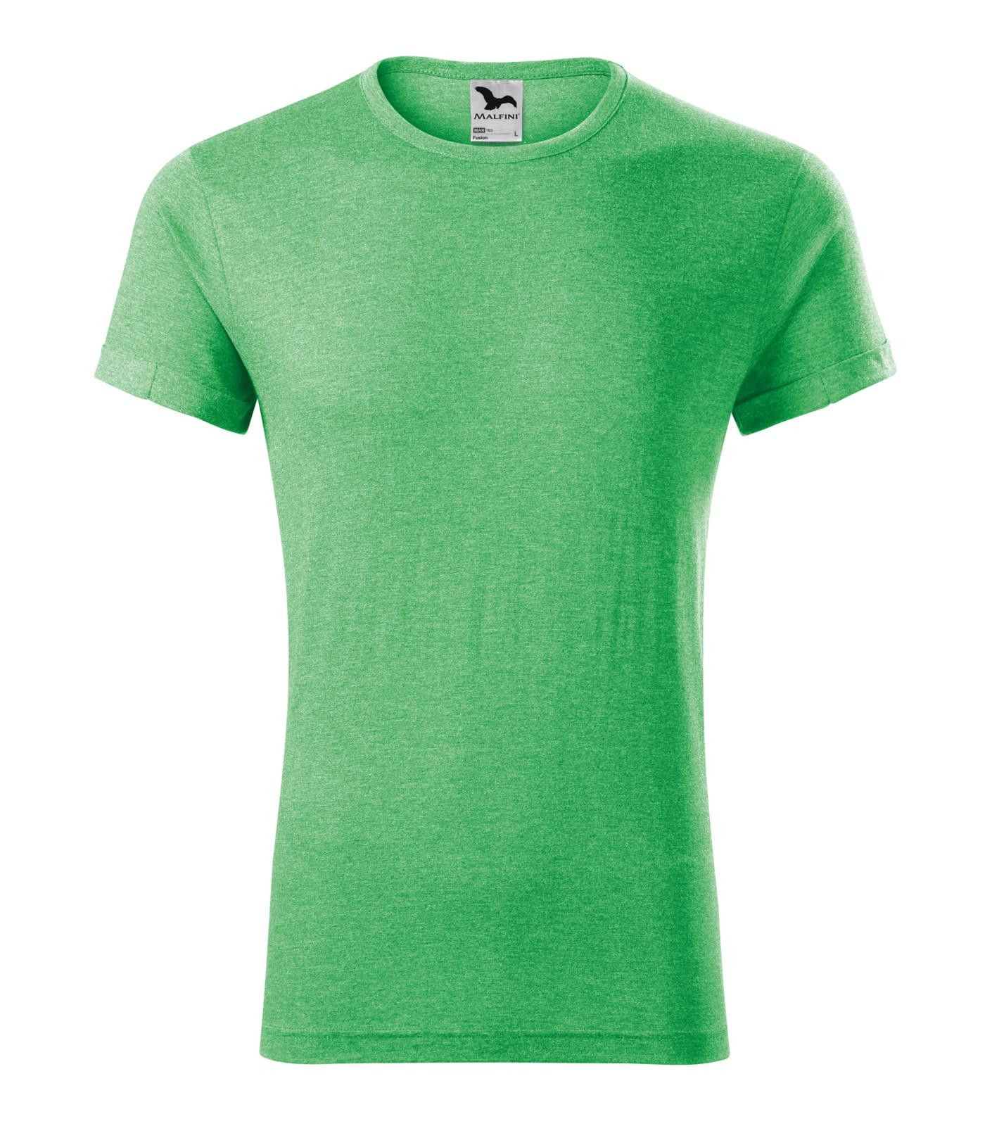 Pánske tričko Malfini Fusion 163 - veľkosť: L, farba: zelený melír