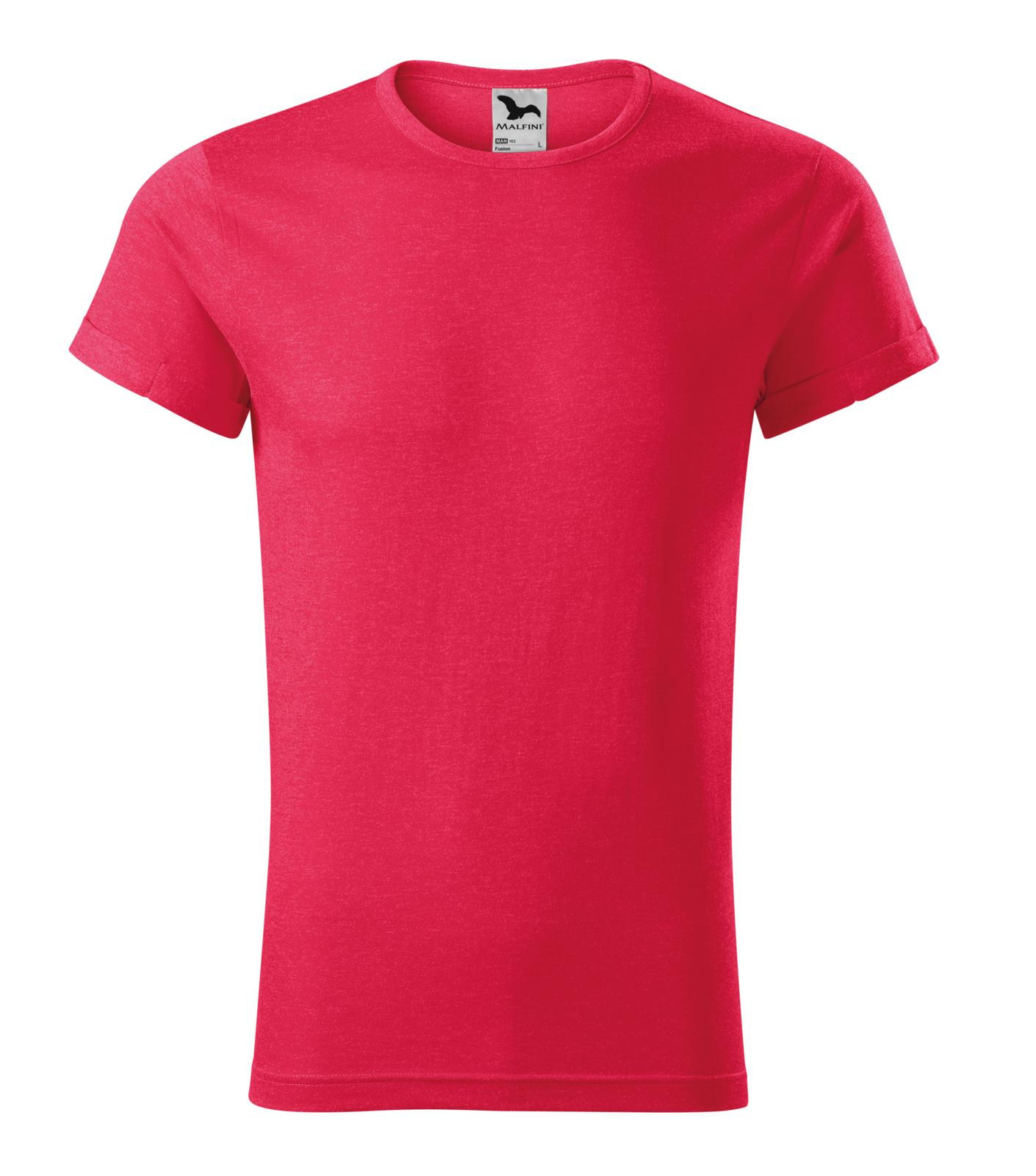 Pánske tričko Malfini Fusion 163 - veľkosť: L, farba: červený melír
