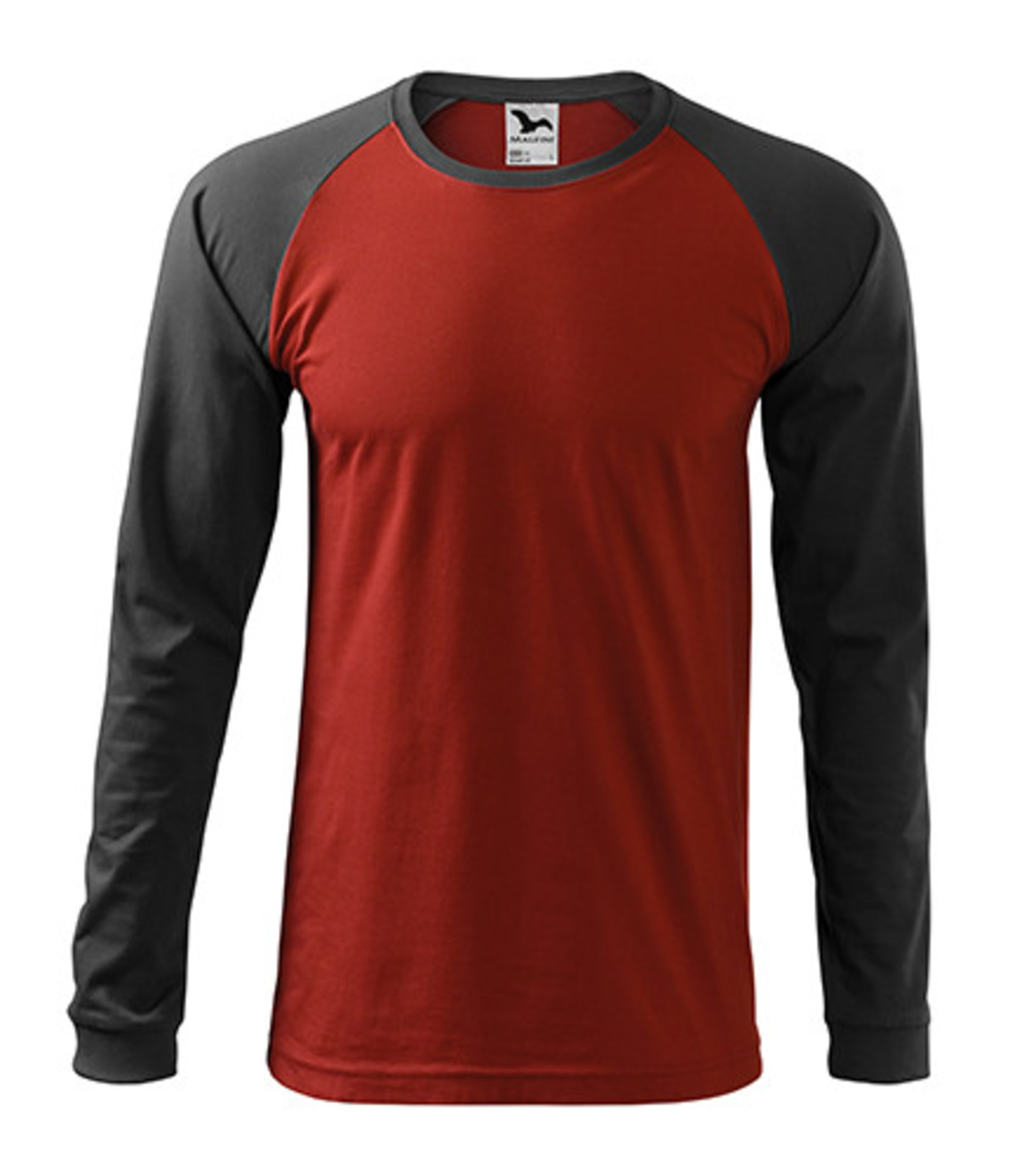 Unisex tričko s dlhým rukávom Rimeck Street LS 130 - veľkosť: L, farba: červená/sivá