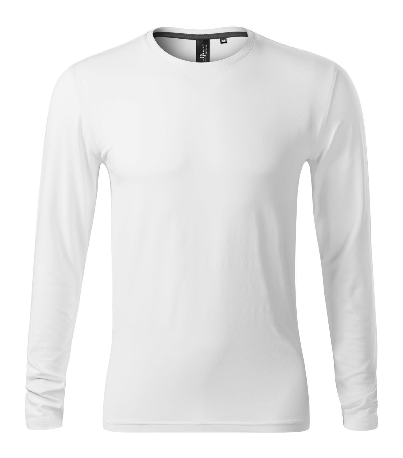 Pánske tričko s dlhým rukávom Malfini Premium Brave 155 - veľkosť: XL, farba: biela