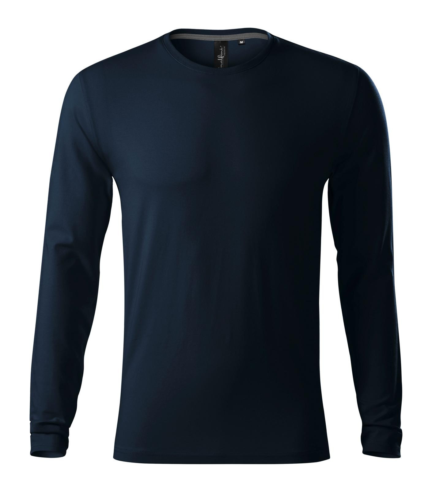 Pánske tričko s dlhým rukávom Malfini Premium Brave 155 - veľkosť: 3XL, farba: tmavo modrá