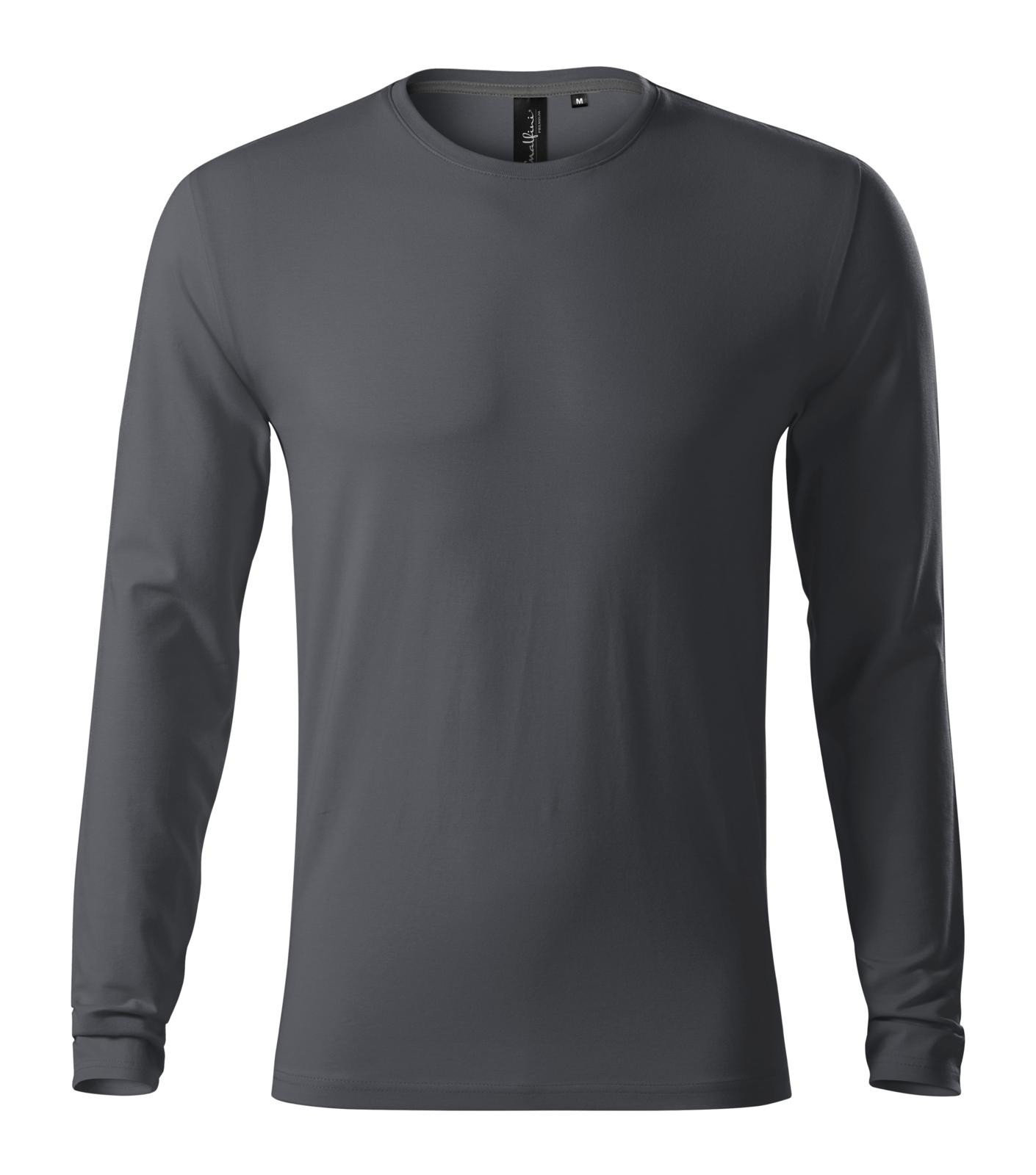 Pánske tričko s dlhým rukávom Malfini Premium Brave 155 - veľkosť: S, farba: svetlá antracit