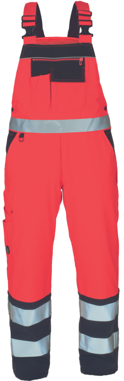 Pánske zateplené reflexné nohavice na traky Cerva Knoxfield HVPS - veľkosť: S, farba: HV červená