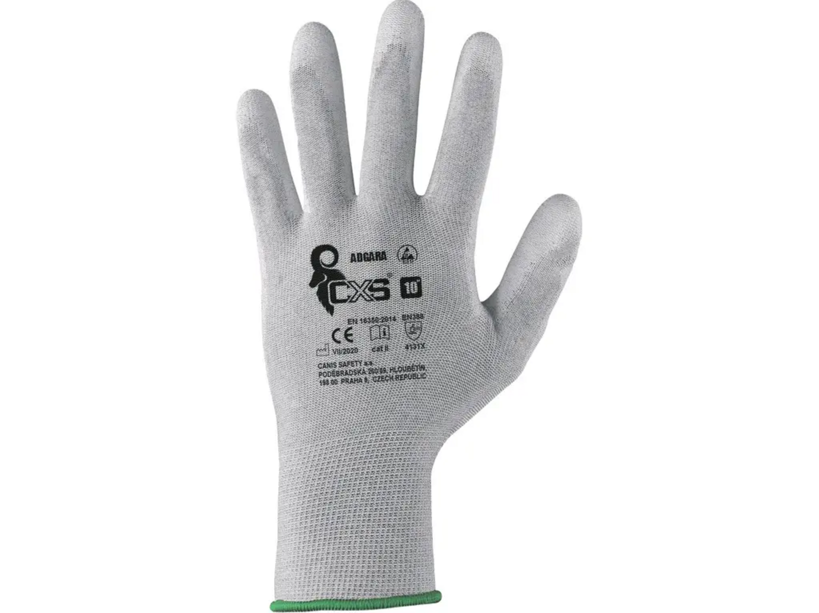 Povrstvené antistatické rukavice CXS Adgara - veľkosť: 11/XXL, farba: sivá