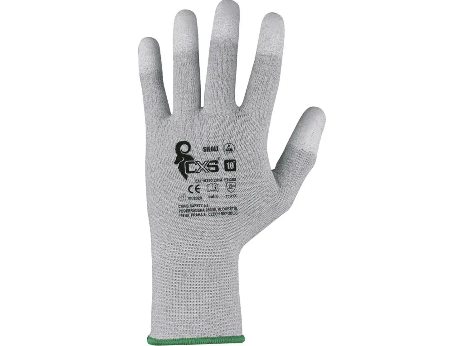 Povrstvené antistatické rukavice CXS Siloli - veľkosť: 10/XL, farba: sivá
