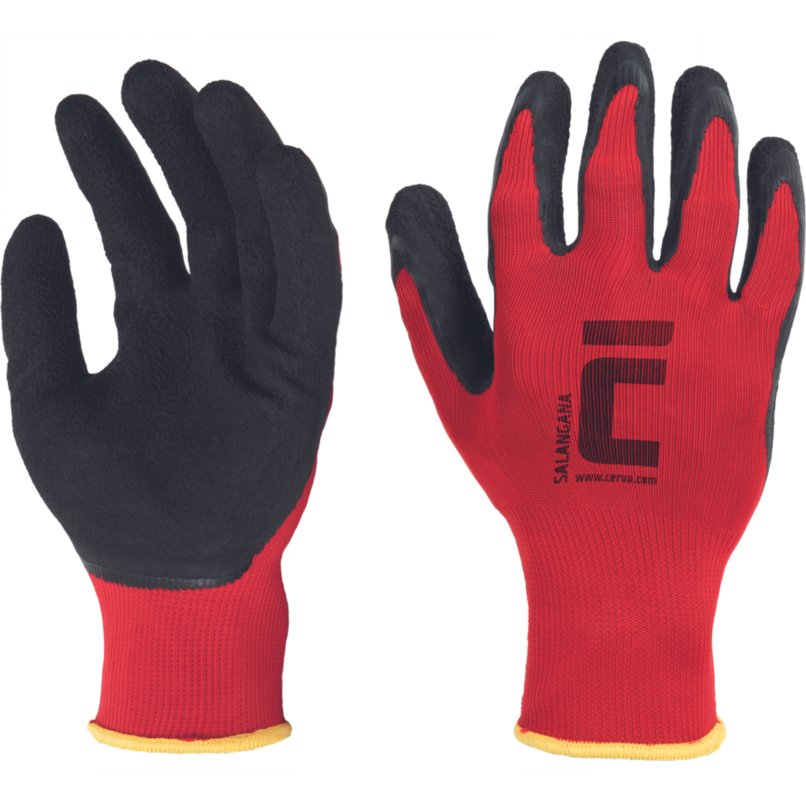 Povrstvené pracovné rukavice Cerva Salangana - veľkosť: 7/S, farba: červená