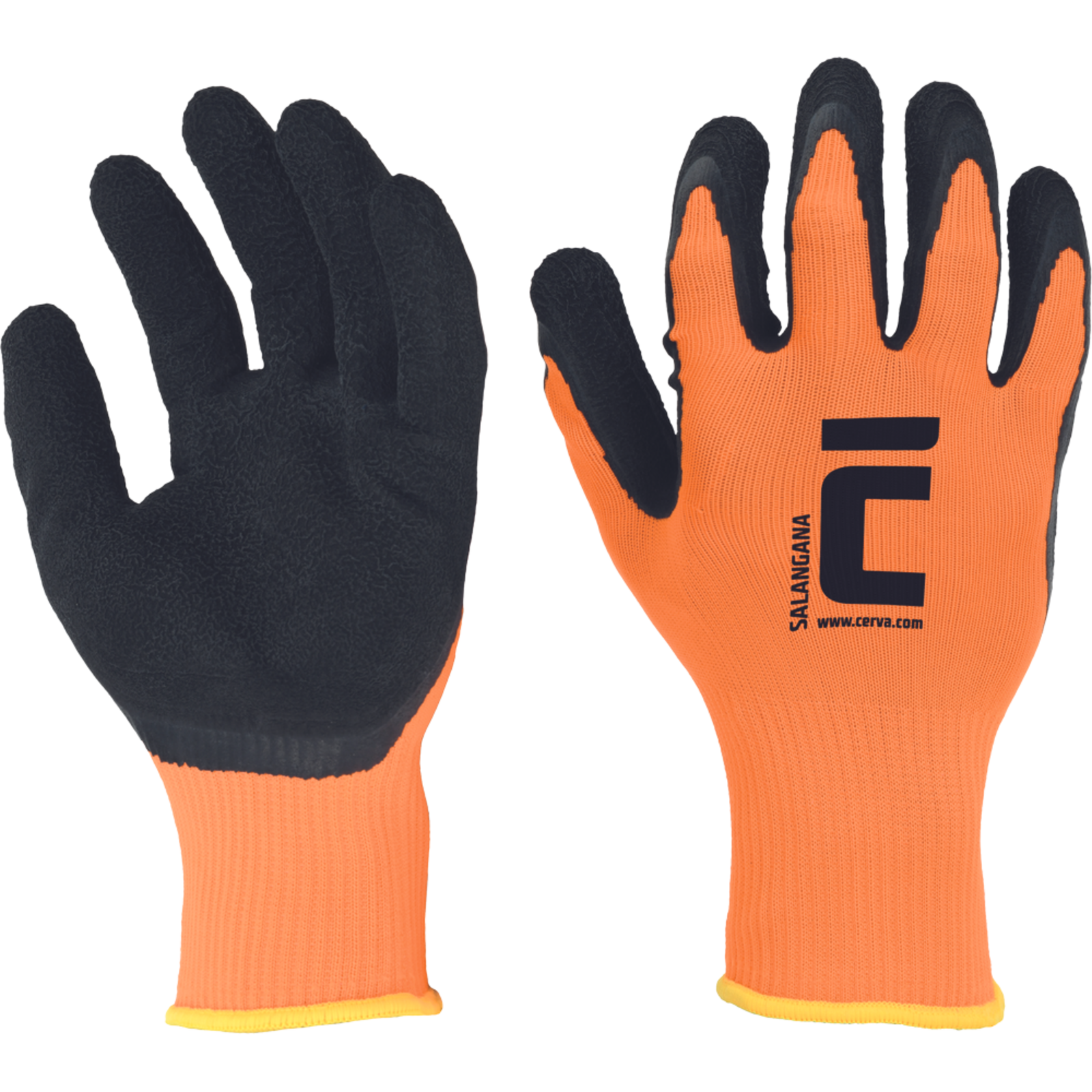 Povrstvené pracovné rukavice Cerva Salangana - veľkosť: 8/M, farba: oranžová
