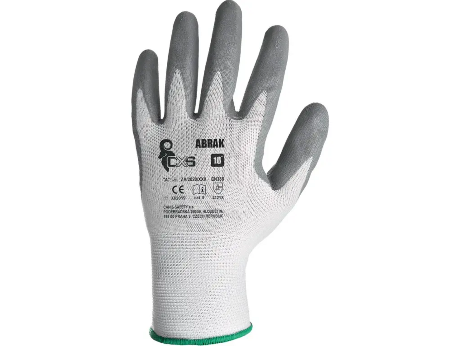 Povrstvené rukavice CXS Abrak - veľkosť: 9/L, farba: biela/sivá