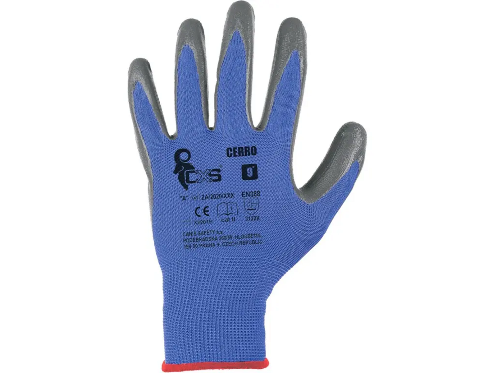 Povrstvené rukavice CXS Cerro - veľkosť: 9/L, farba: modrá/sivá