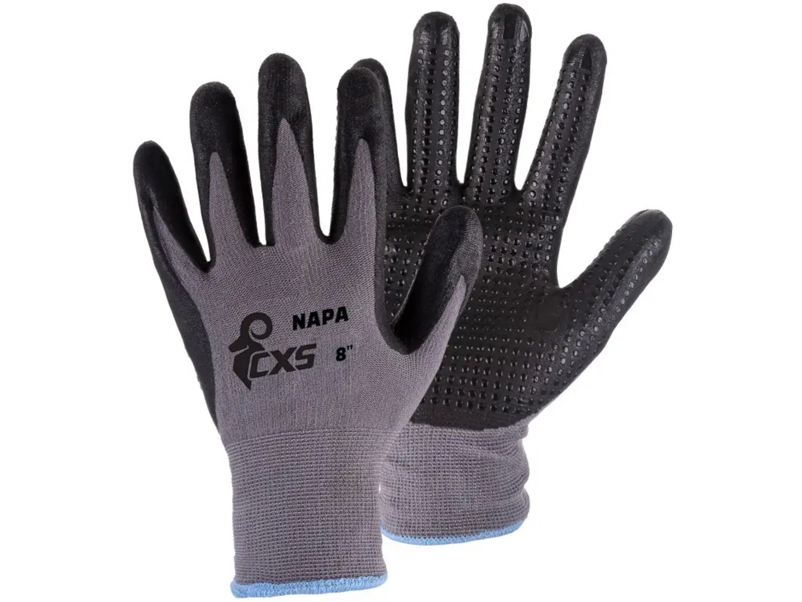 Povrstvené rukavice CXS Napa - veľkosť: 9/L, farba: sivá/čierna