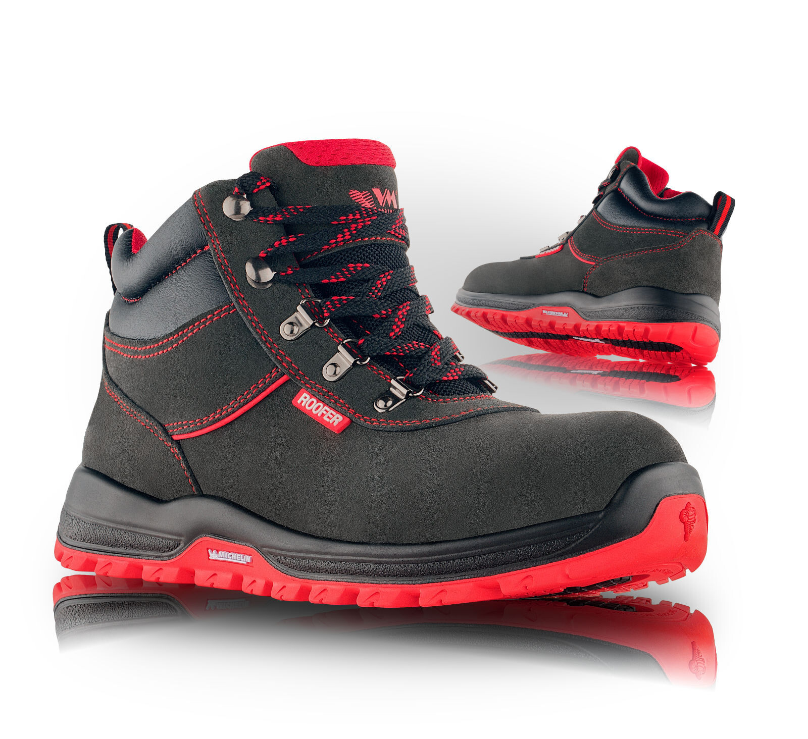 Pracovná členková obuv VM Bonn O1PL FO SR pre strechárov - veľkosť: 42, farba: čierna/červená