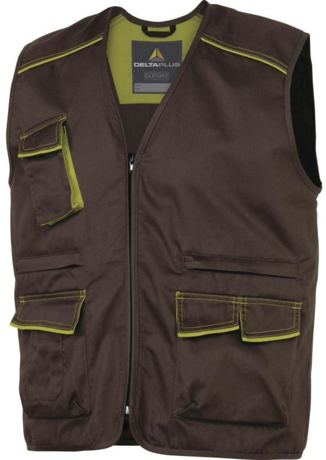 Pracovná vesta Delta Plus Panostyle M6gil  - veľkosť: XS, farba: hnedá/zelená