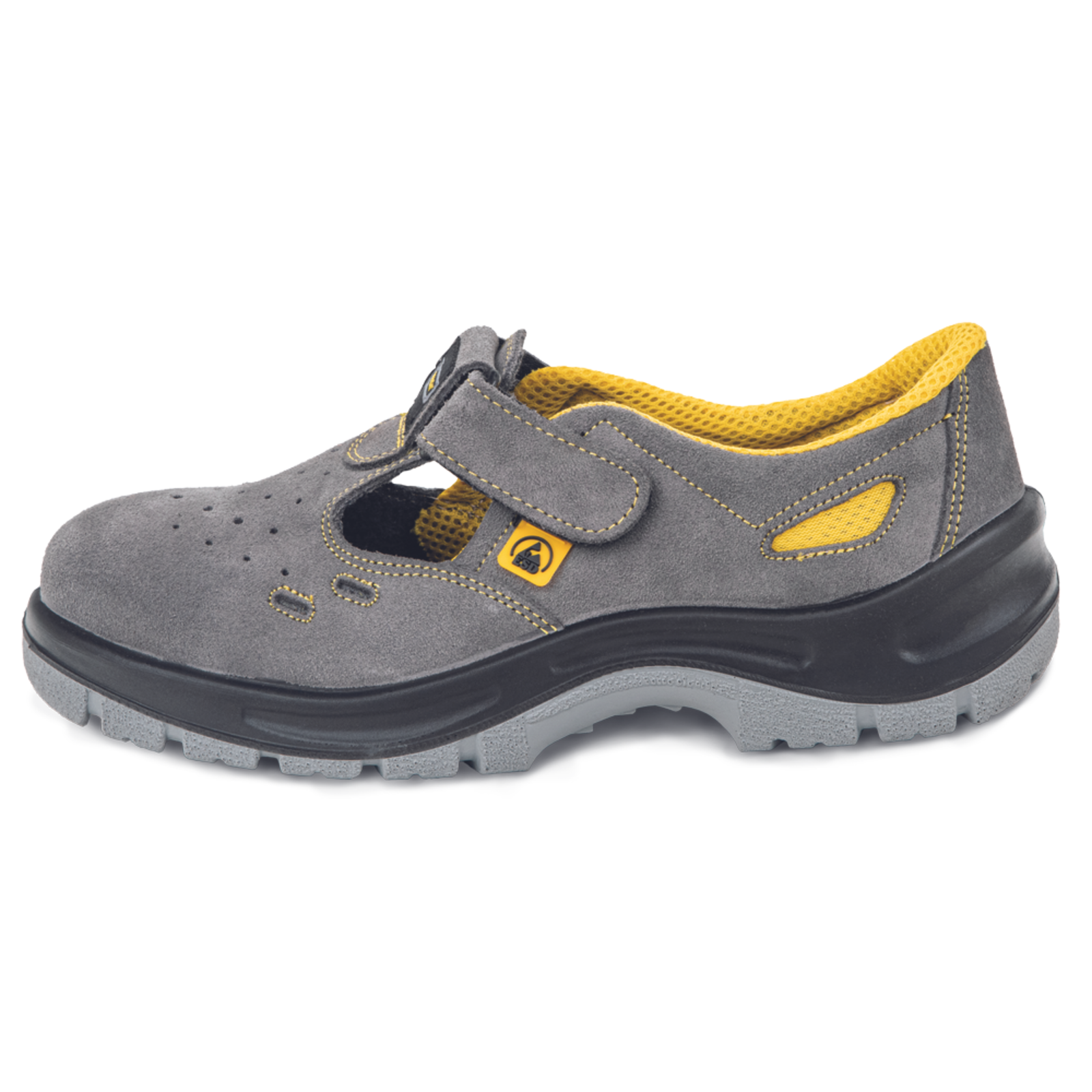 Pracovné bezpečnostné sandále Panda Selma MF ESD S1P SRC - veľkosť: 40, farba: sivá/žltá