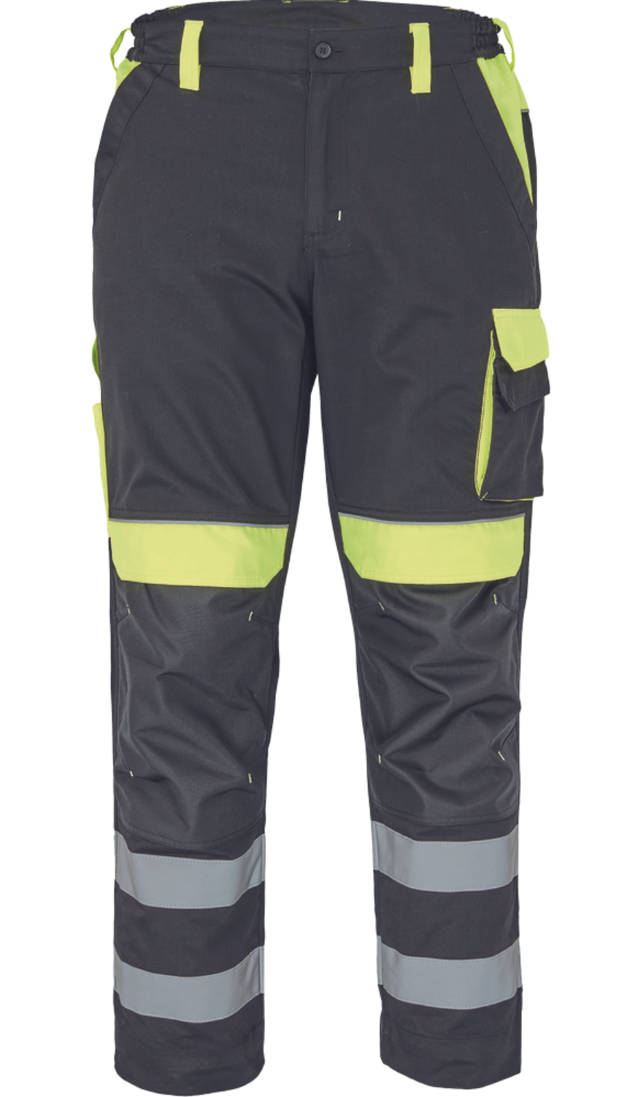 Pracovné nohavice s reflexnými pruhmi Cerva Max Vivo Reflex  - veľkosť: 46, farba: čierna/žltá
