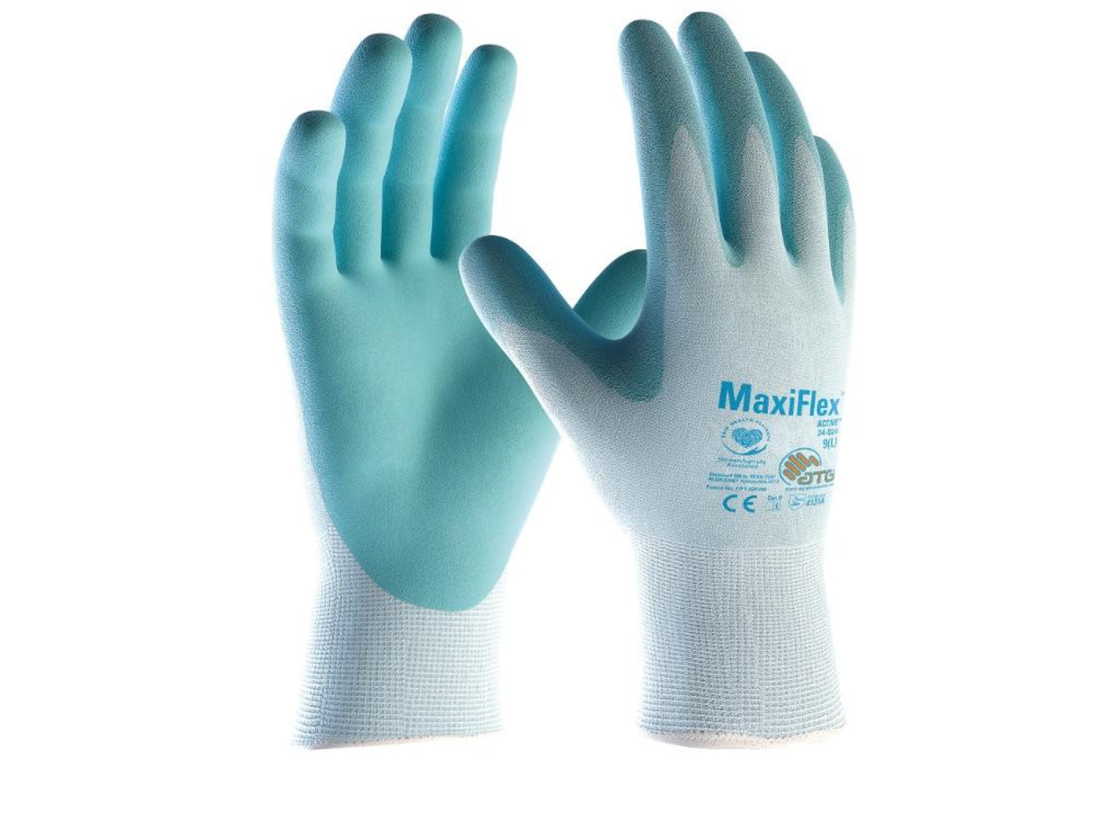 Pracovné rukavice ATG MaxiFlex Active 34-824 - veľkosť: 6/XS, farba: tyrkysová