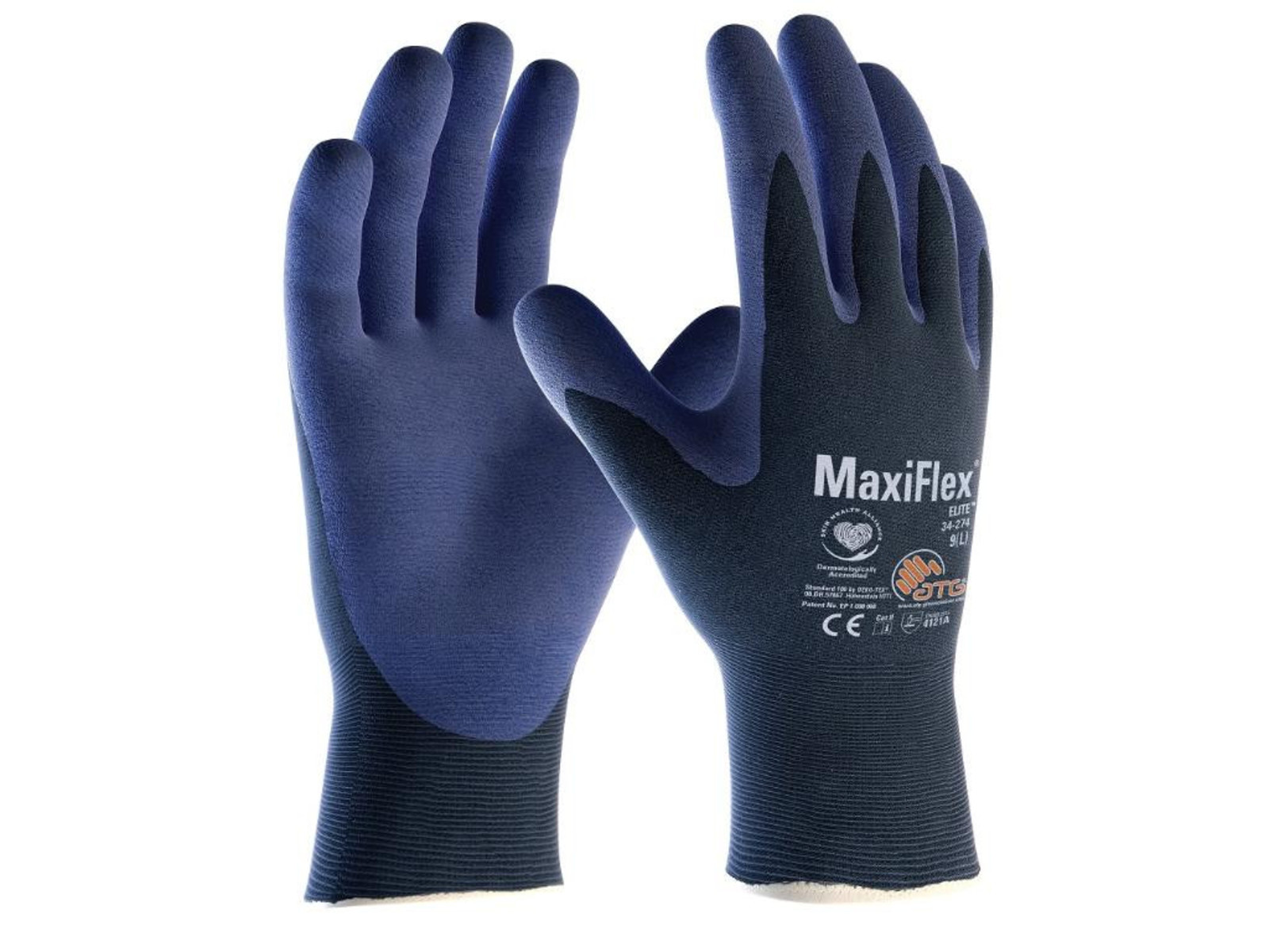 Pracovné rukavice ATG MaxiFlex Elite 34-274 - veľkosť: 8/M, farba: navy