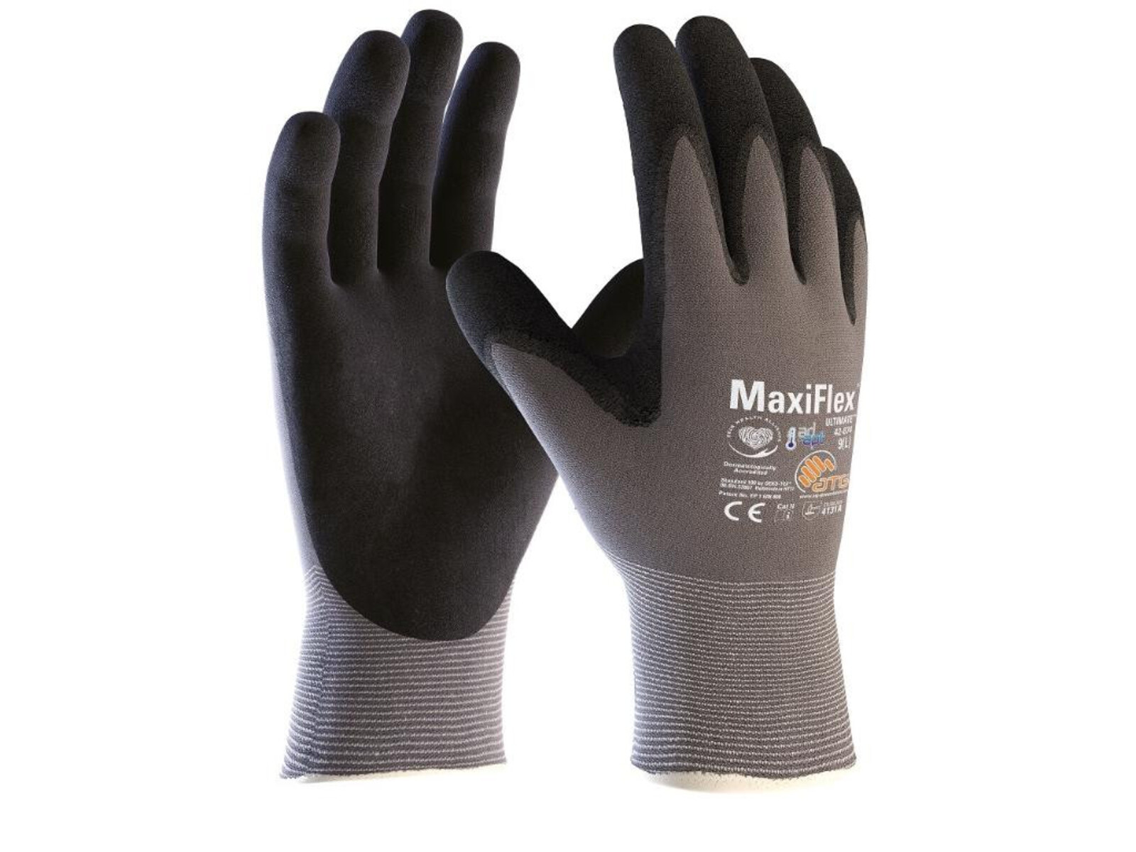 Pracovné rukavice ATG MaxiFlex Ultimate 42-874 AD-APT (12 párov) - veľkosť: 11/XXL, farba: sivá
