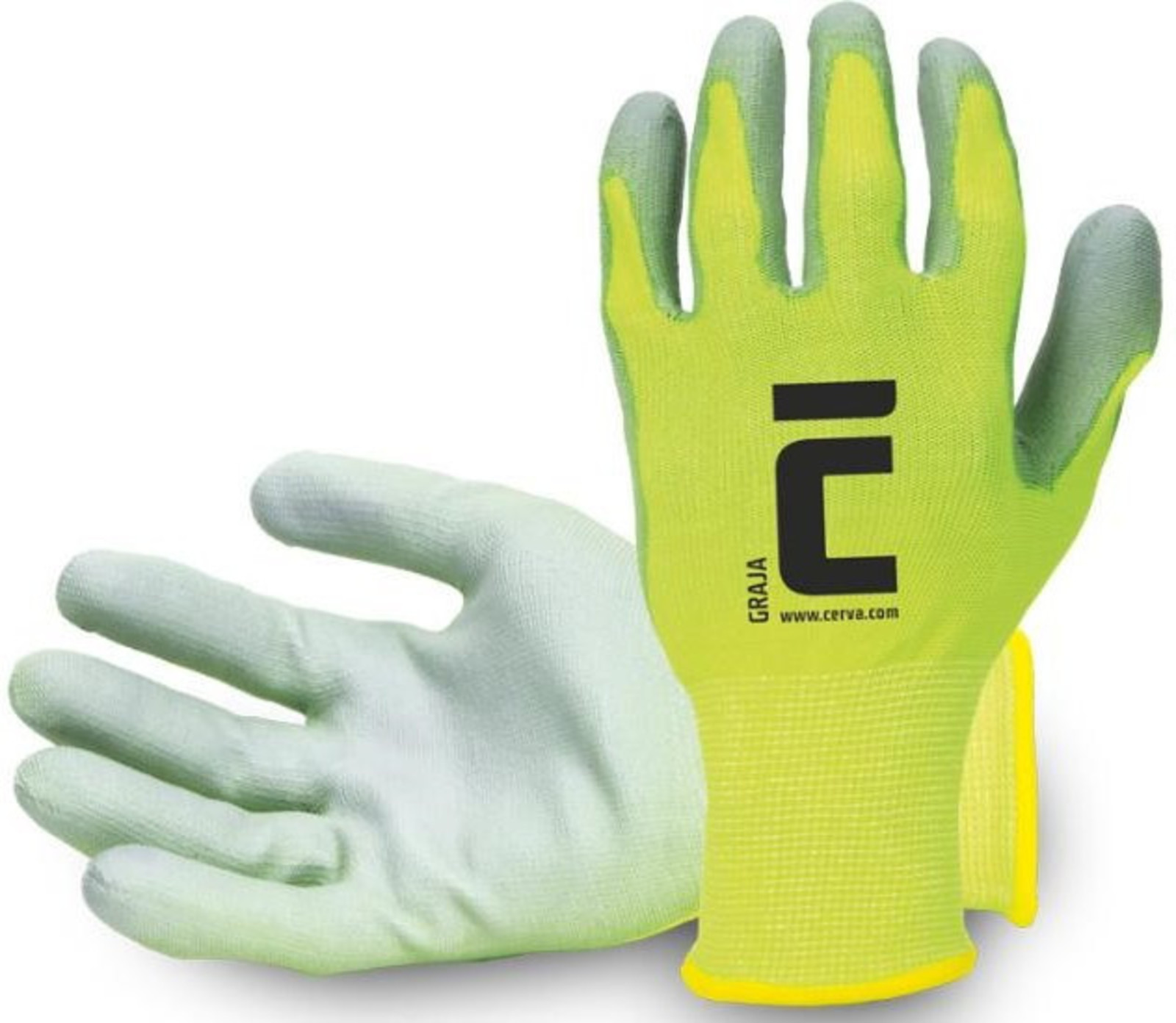 Pracovné rukavice Cerva Graja - veľkosť: 10/XL, farba: žltá