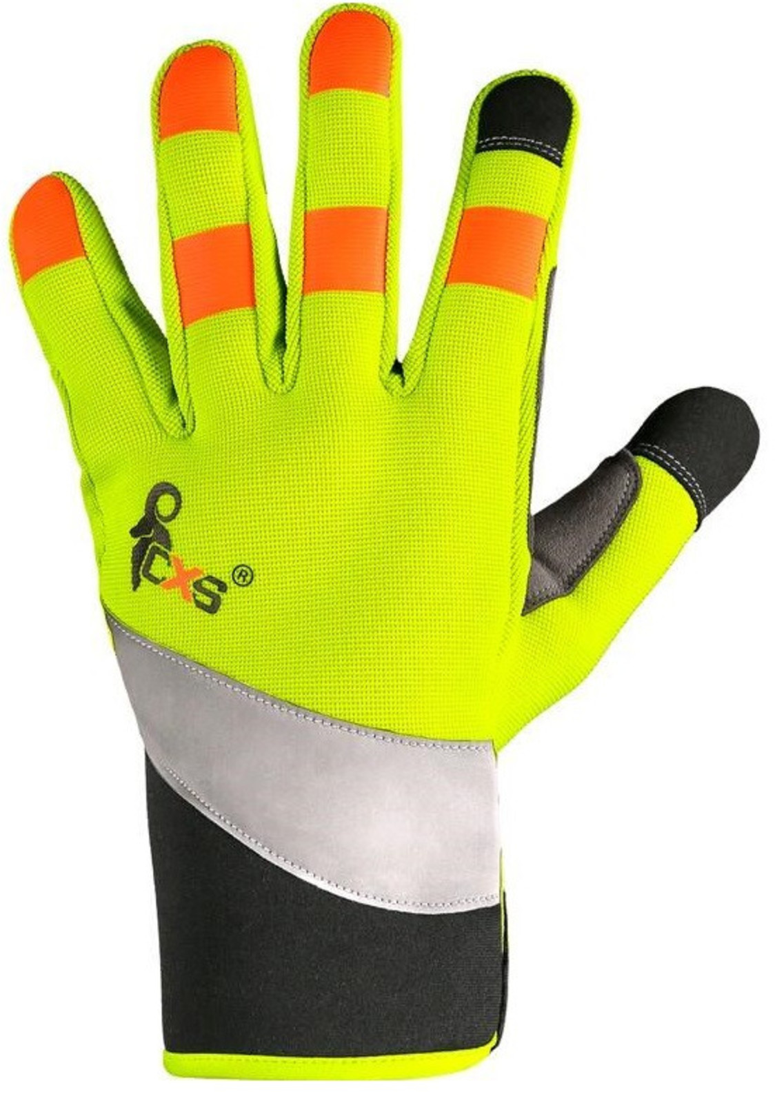 Pracovné rukavice CXS Benson kombinované, reflexné doplnky - veľkosť: 9/L, farba: žltá/čierna