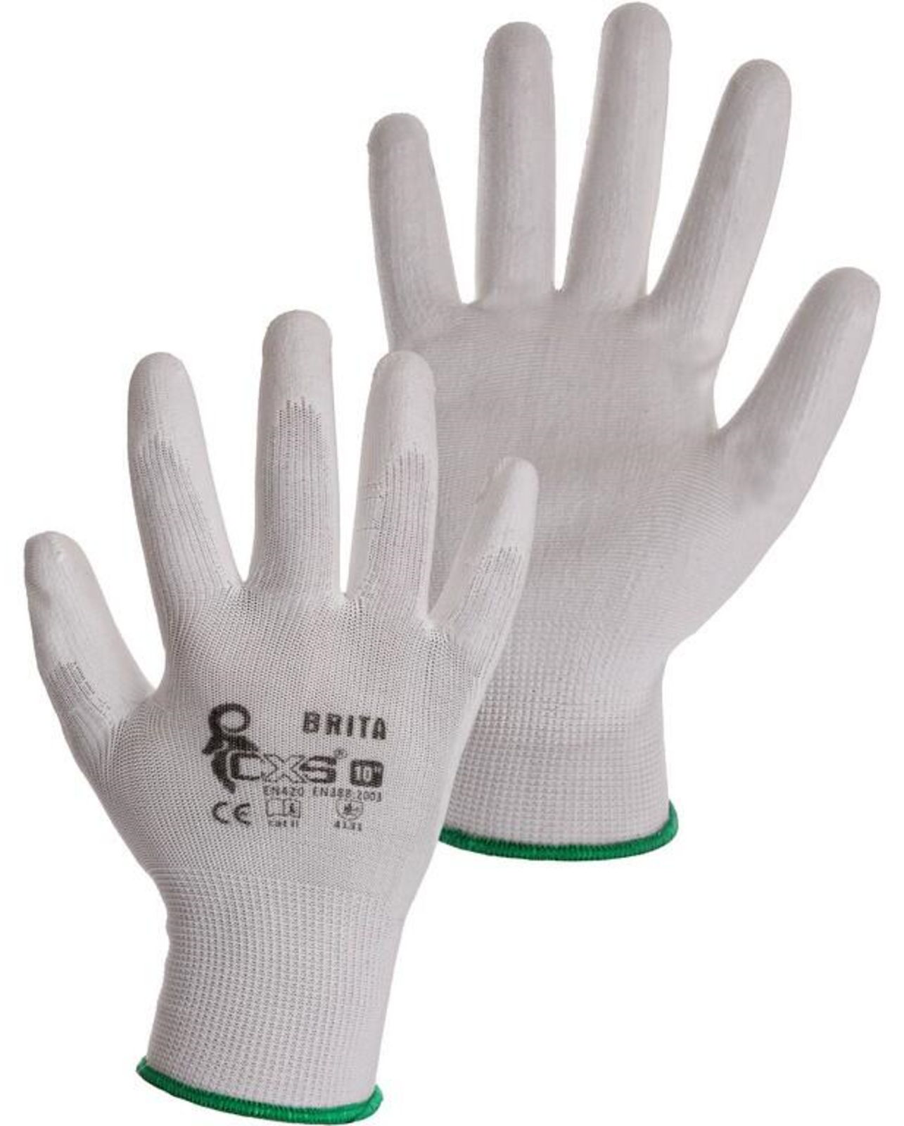 Pracovné rukavice CXS Brita biele - veľkosť: 7/S, farba: biela