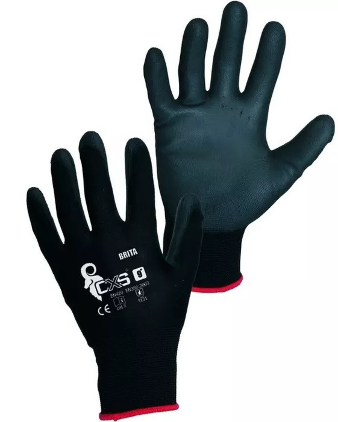 Pracovné rukavice CXS Brita čierne - veľkosť: 10/XL, farba: čierna