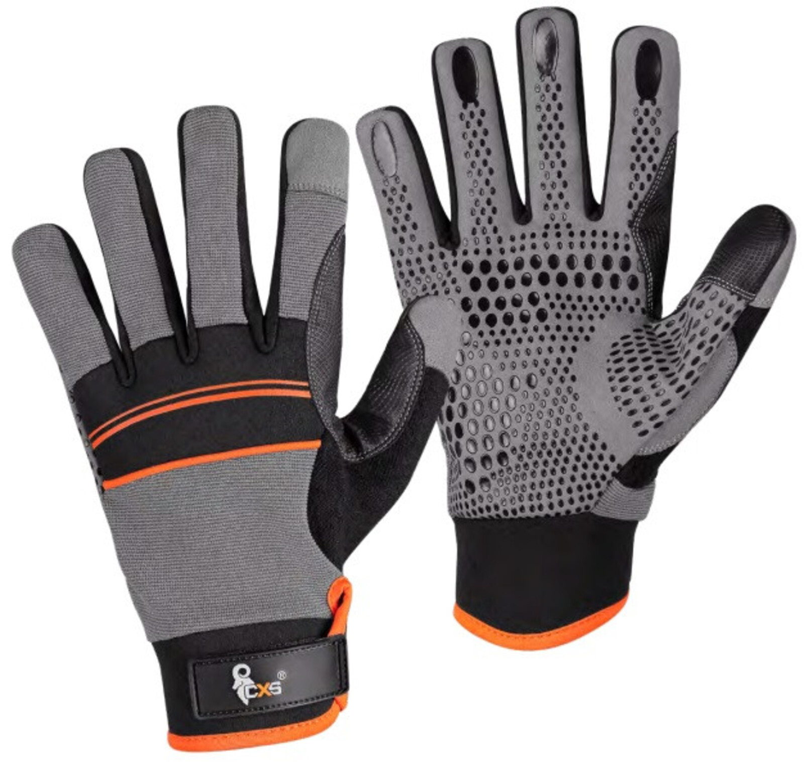 Pracovné rukavice CXS Caraz kombinované - veľkosť: 9/L, farba: sivá/čierna