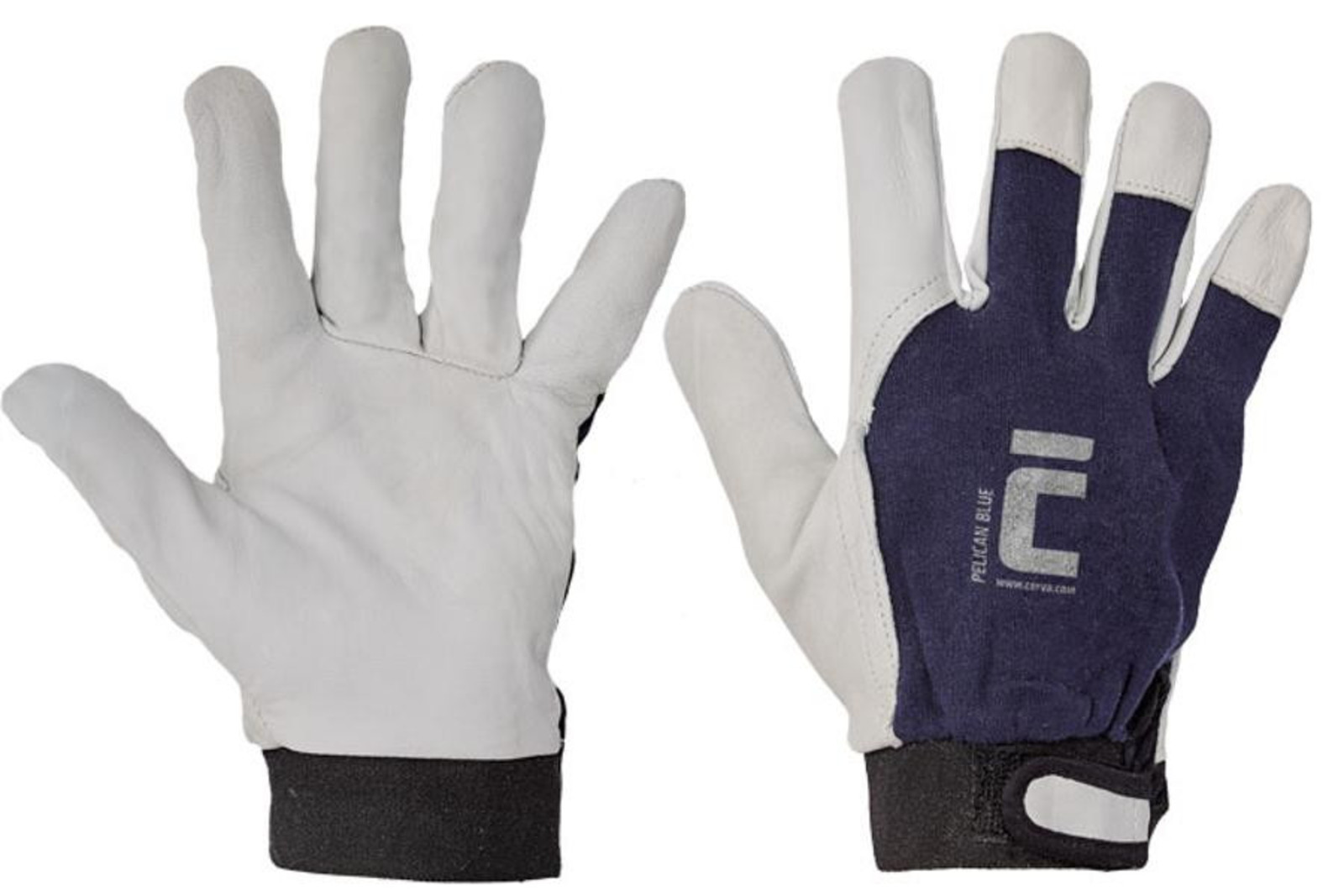 Pracovné rukavice PelicanBlue kombinované - veľkosť: 10/XL