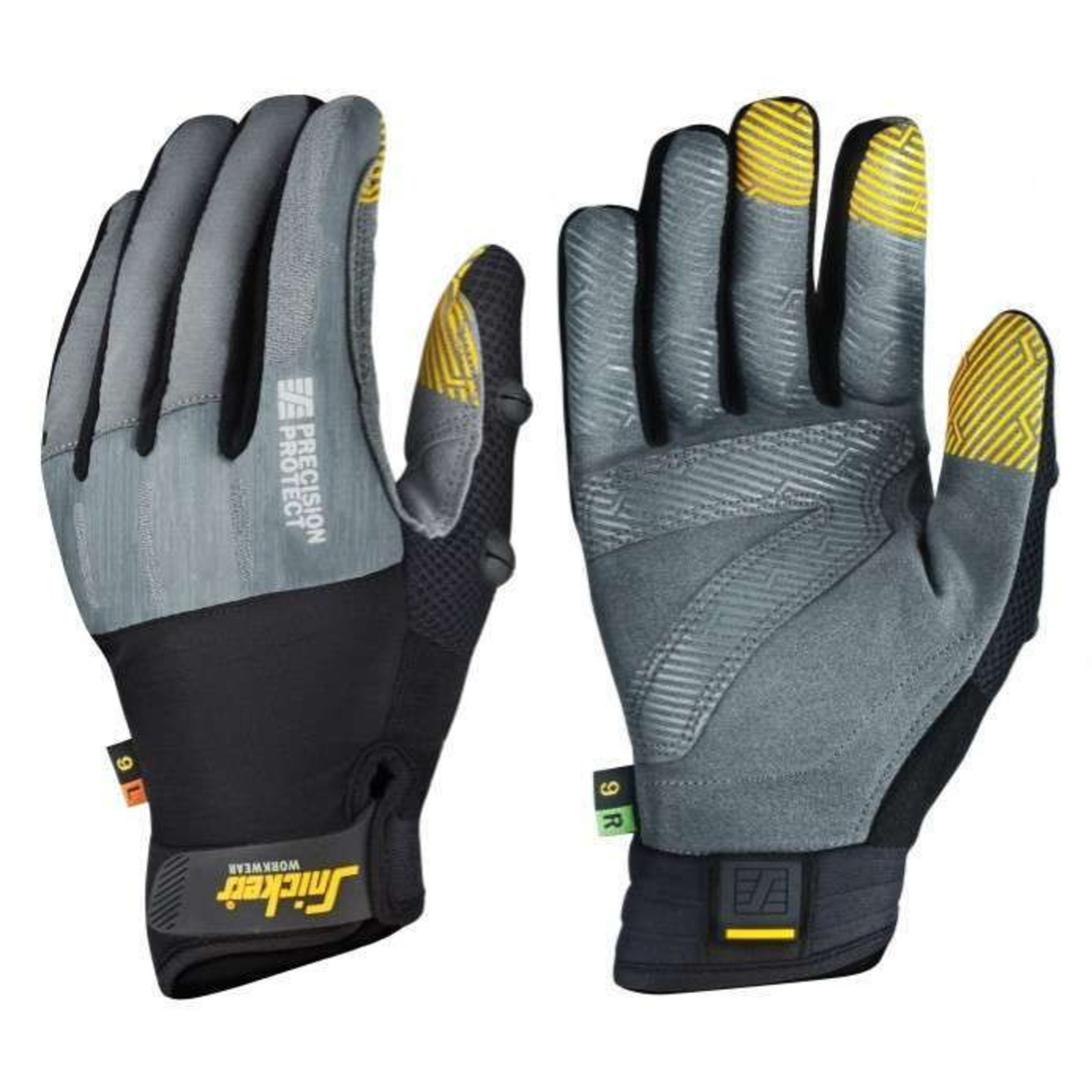 Pracovné rukavice Snickers® Precision Protect kombinované - veľkosť: 8/M, farba: sivá/čierna