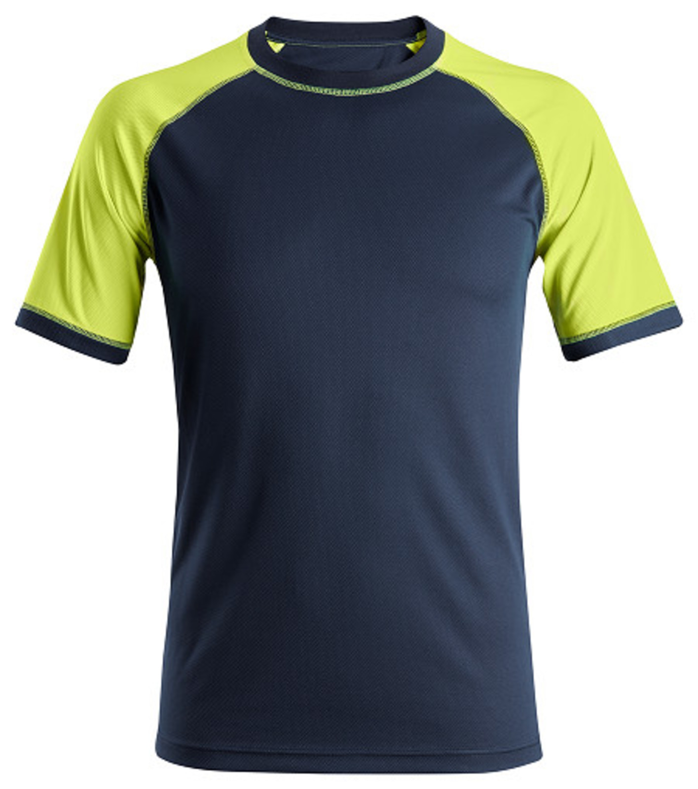 Pracovné tričko Snickers® Neon s krátkym rukávom - veľkosť: 3XL, farba: navy/žltá