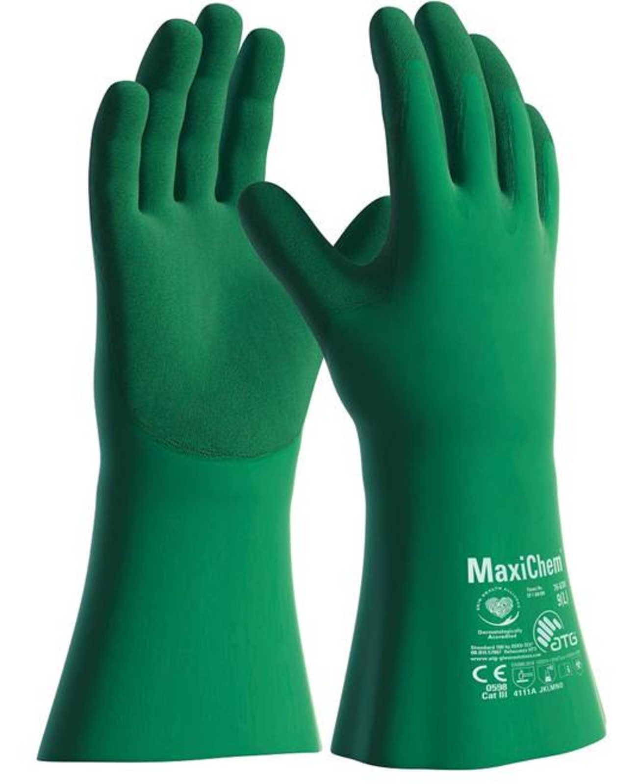 Protichemické rukavice ATG MaxiChem 76-830 - TRItech - veľkosť: 10/XL, farba: zelená