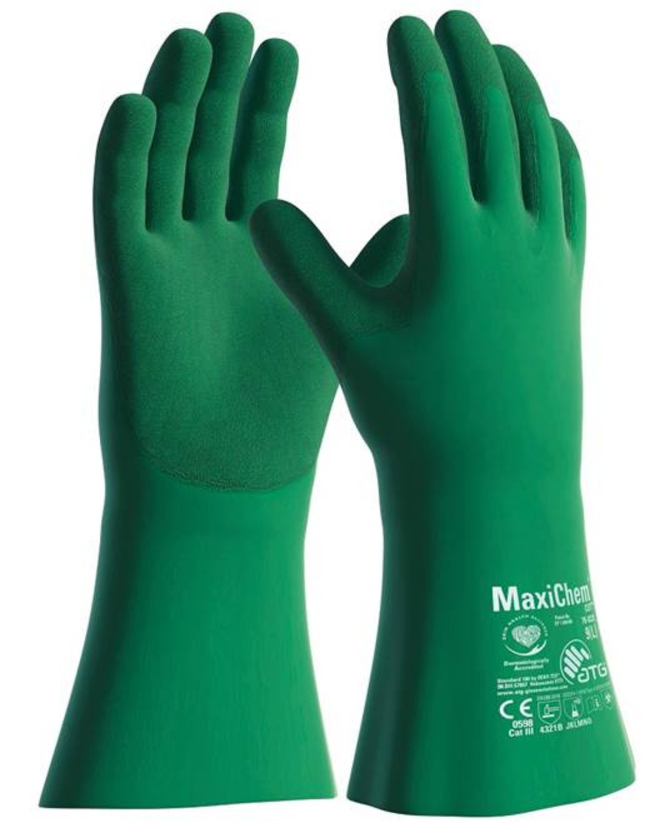Protichemické rukavice ATG MaxiChem Cut  76-833 s TRItech - veľkosť: 7/S, farba: zelená