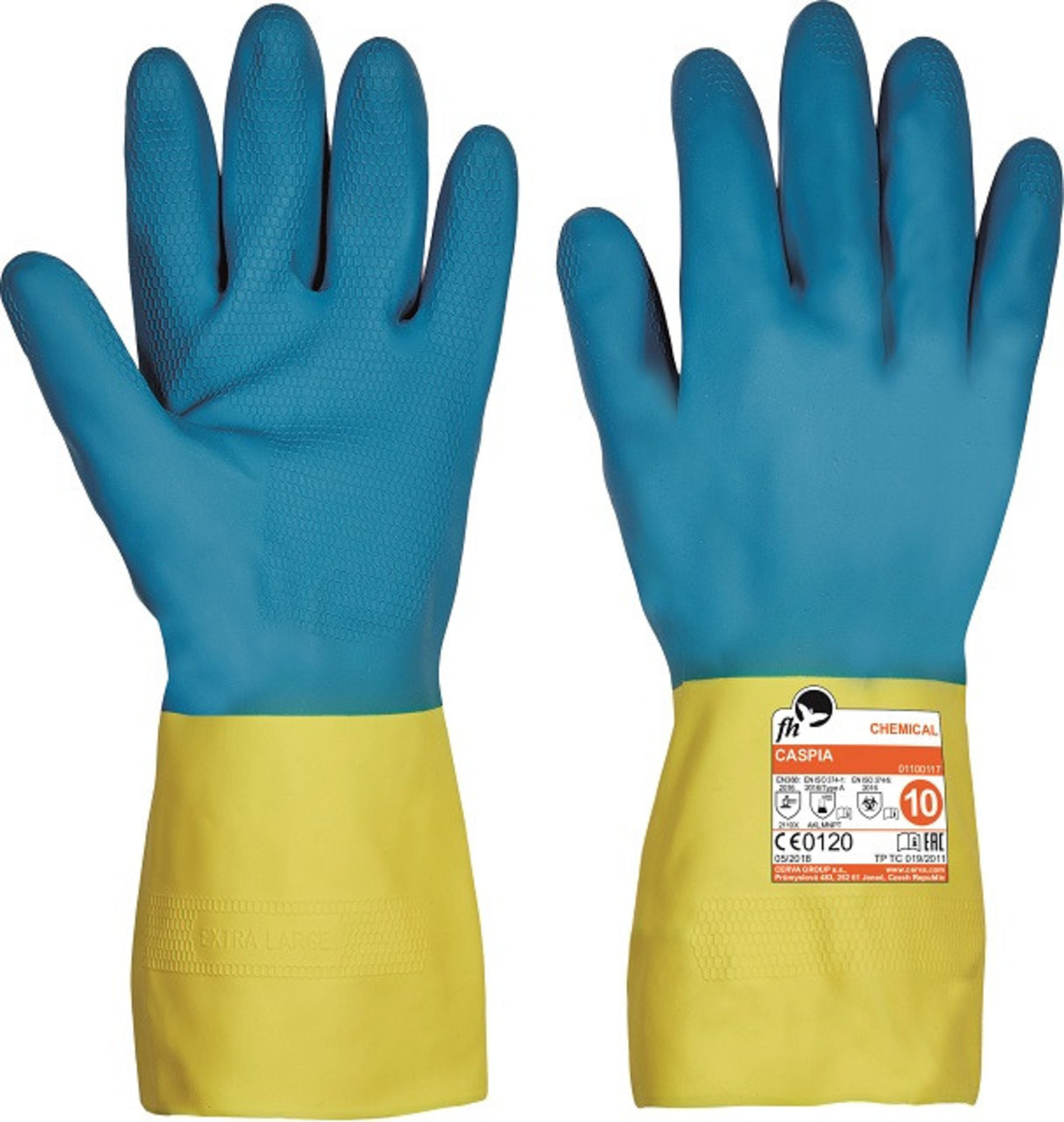 Protichemické rukavice Caspia  - veľkosť: 10/XL